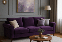 Purple sofa living room ideas