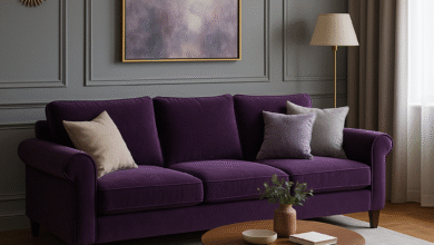Purple sofa living room ideas